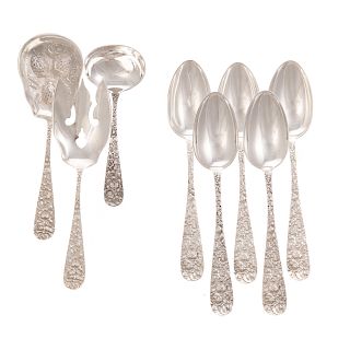 Group of Stieff "Rose" sterling serving pieces