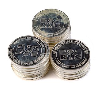 22- 1 Ounce Silver Rounds from Republic Metals