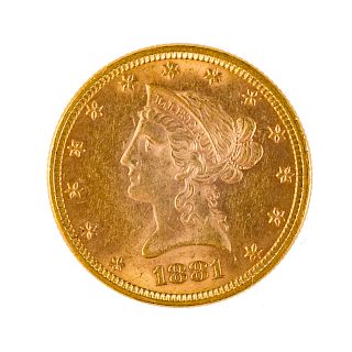 1881 $10 Gold Liberty Eagle - CH AU Details