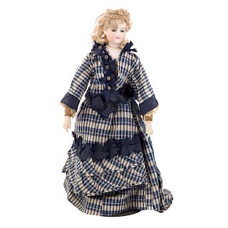 French bisque head and cloth body doll