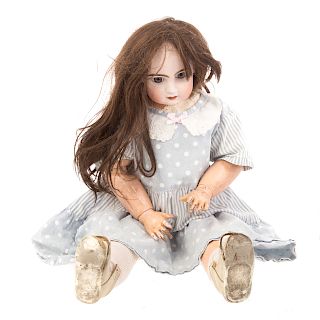 French bisque head open mouth composition doll