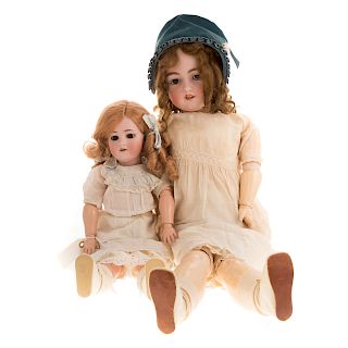 Two Halbig bisque and composition dolls