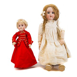 Two Handwerck bisque and composition dolls