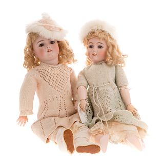 Two German bisque and composition dolls