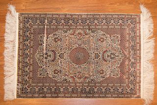 Very fine silk Chinese rug, approx. 2 x 3