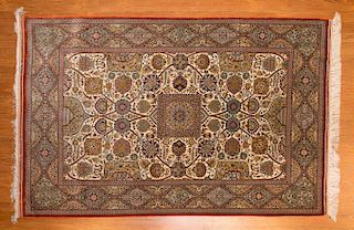Fine silk Chinese rug, approx. 3 x 5