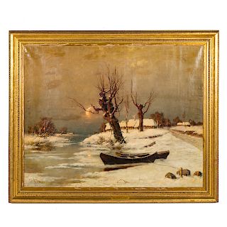 Julius Von Klever. Winter Landscape, oil