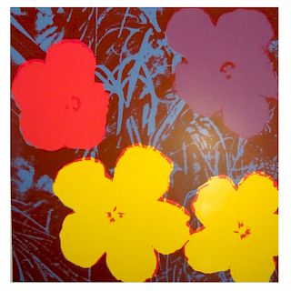 After Andy Warhol. "Flowers, VIII," screenprint