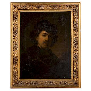 After Rembrandt. "Self Portrait...," oil on canvas