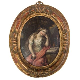 Continental School, 18th c. Mary Magdalene, oil