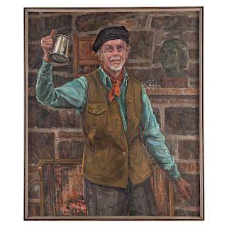 John Sutton. Self Portrait with Stein, oil