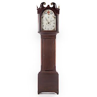 Sccottish inlaid mahogany tall case clock