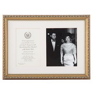 President John F Kennedy inauguration invitation