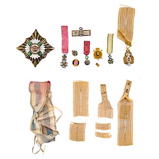 Collection assorted medals, bar pins and ribbons