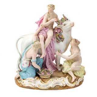 Meissen porcelain Zeus and Io figural group