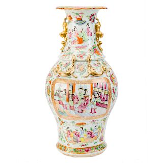 Chinese Export Rose Mandarin vase