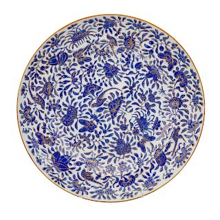 Chinese Export blue Sacred Bird & Butterfly plate