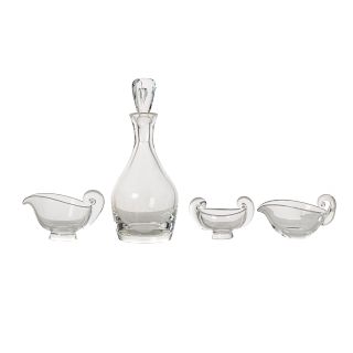 Four Steuben clear crystal articles