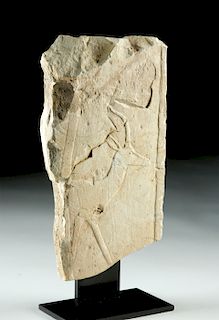 Egyptian Limestone Relief Panel Fragment w/ Gazelle
