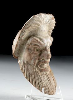 Greek Hellenistic Pottery Actor's Mask Applique