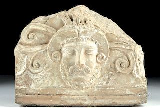 Beautiful Etruscan Terracotta Antefix - Tinia (Zeus)