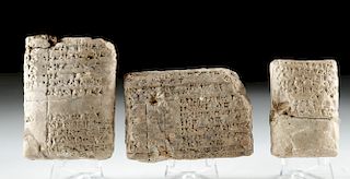Lot of 3 Mesopotamian Clay Cuneiform Tablets