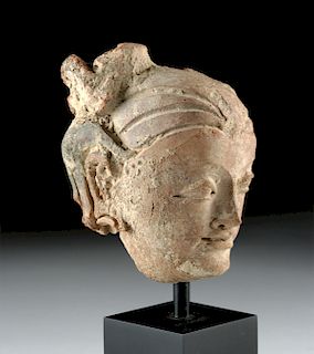 Fine Gandharan Terracotta Head of a Prince