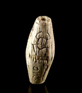 Egyptian Steatite Bead w/ Cartouche of Thutmosis III