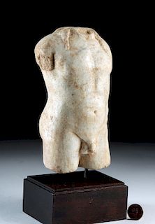 Roman Marble Nude Male Torso of Apollo