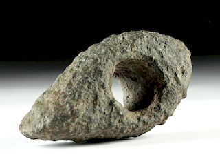 European Bronze Age Pecked Stone Boat Axe Head