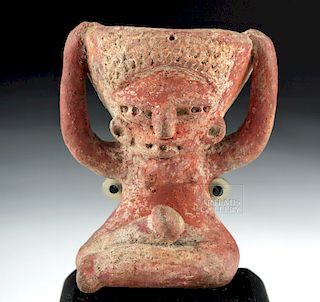 Tlatilco Pottery Seated Lady - Bowl on Head
