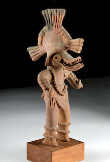 Rare Colima Pottery Caiman-Man Figural Whistle
