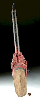 Ceremonial Early 20th C. Indonesian Dayak Wood Paddle