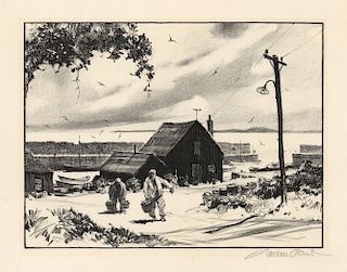Gordon Grant - The Little Harbor - Original, Signed Lithograph - AAA