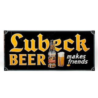 Lubeck Makes Friends Bottle Tin Sign