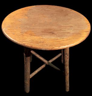 Old Hickory Round Lamp Stand Side Table