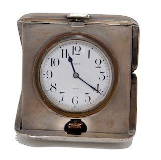 Sterling Silver Travel Clock 8 Day Swiss