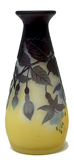 Galle' Cameo Glass Vase