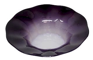 Tiffany Plum Pastel Opalescent Art Glass Bowl