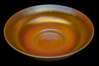 Large Steuben Calcite Gold Aurene Bowl