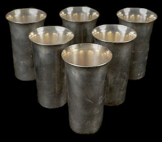 6 Manchester Sterling Silver High Ball Tumblers