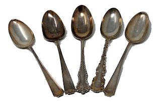 5 Sterling Silver Serving Spoons Whiting