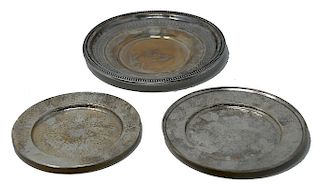 3 Sterling Silver Plates