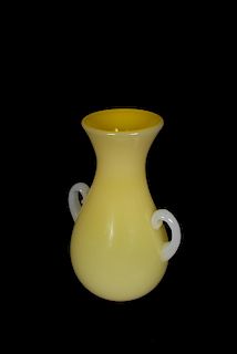 Monumental Steuben Yellow Citrine Alabster Floor Vase