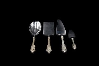 Four Wallace Grande Baroque Sterling Silver Serving