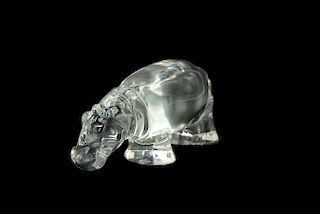 Baccarat Glass Hippo Sculpture