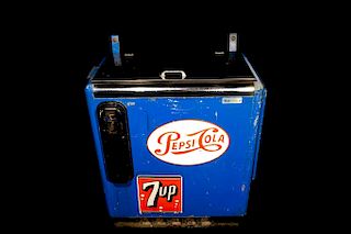 Pepsi Cooler With 7Up Decal