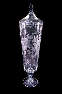 Monumental Etched Glass Decanter