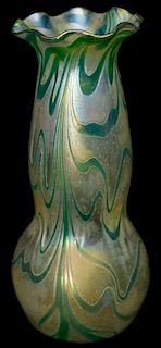 Loetz Iridescent Art Glass Swirled Vase