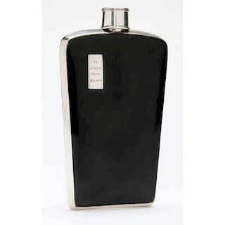Art Deco Sterling Silver Flask by Napier